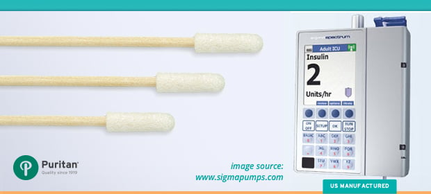 foam tipped swabs cleaning infusion pumps